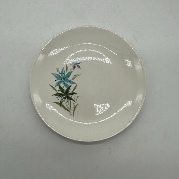 Vintage Sabin Bread & Butter Plate Small SAB76 6" Blue Green Flowers Dishe - Picture 1 of 2
